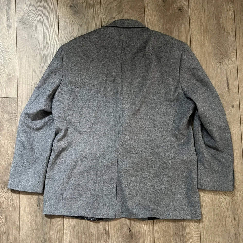 Lauren Ralph Lauren Mens Grey Wool Silk Cashmere Blazer Sport Coat 48L